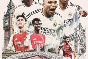 皇马发布客战枪手海报：姆巴佩领衔罗德里戈、卡马文加三人出镜